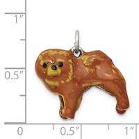 Sterling Silver Enameled Chow Dog Charm view 3