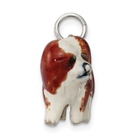 Sterling Silver Enameled Coton De Tulear Charm view 2