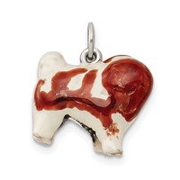 Sterling Silver Enameled Coton De Tulear Charm view 4