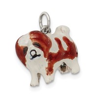 Sterling Silver Enameled Coton De Tulear Charm view 5