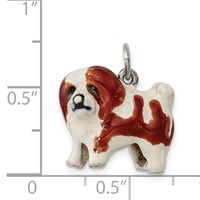 Sterling Silver Enameled Coton De Tulear Charm view 3