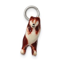 Sterling Silver Enameled Small Collie Charm view 2