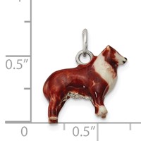 Sterling Silver Enameled Small Collie Charm view 3