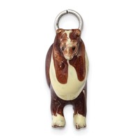 Sterling Silver Enameled Collie Charm view 2