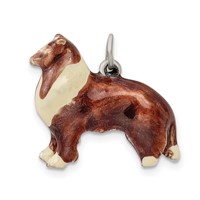 Sterling Silver Enameled Collie Charm view 4