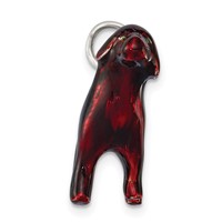 Sterling Silver Enameled Chocolate Labrador Charm view 2