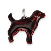 Sterling Silver Enameled Chocolate Labrador Charm view 4