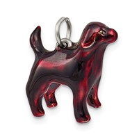 Sterling Silver Enameled Chocolate Labrador Charm view 5