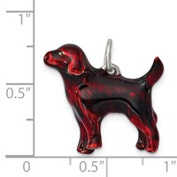 Sterling Silver Enameled Chocolate Labrador Charm view 3