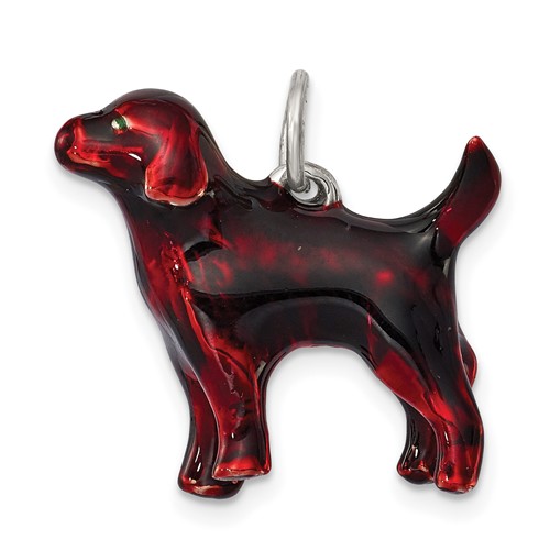 Sterling Silver Enameled Chocolate Labrador Charm