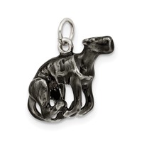 Silver Enamel Medium Greyhound Charm view 5