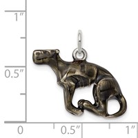 Silver Enamel Medium Greyhound Charm view 3