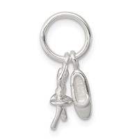 Sterling Silver Ballerina & Shoe Charm view 2