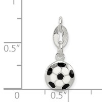 Sterling Silver Enameled Soccer Ball Charm view 3