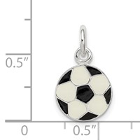 Sterling Silver Enameled Soccer Ball Charm view 3