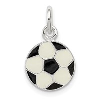 Sterling Silver Enameled Soccer Ball Charm view 1