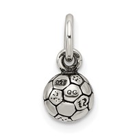 Sterling Silver Antiqued Soccer Ball Char view 4