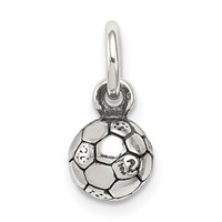 Sterling Silver Antiqued Soccer Ball Char view 1