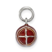 Sterling Silver Rhodium-plated and Brown Enameled 3D Football Charm view 2