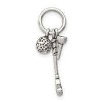 Sterling Silver Antiqued Golfer's Charm view 2