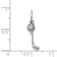 Sterling Silver Antiqued Golfer's Charm view 3