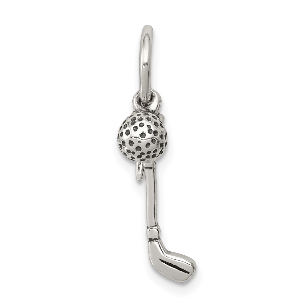 Sterling Silver Antiqued Golfer's Charm