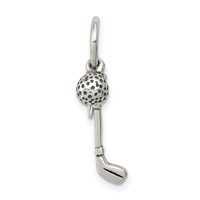Sterling Silver Antiqued Golfer's Charm view 1