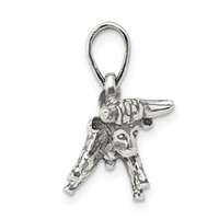 Sterling Silver Antiqued Taurus Zodiac Pendant view 2