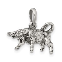 Sterling Silver Antiqued Taurus Zodiac Pendant view 5