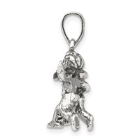 Sterling Silver Antiqued Gemini Zodiac Pendant view 2