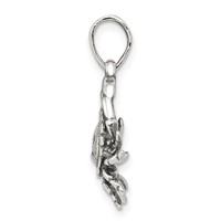 Sterling Silver Antiqued Cancer Zodiac Pendant view 2