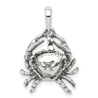 Sterling Silver Antiqued Cancer Zodiac Pendant view 1