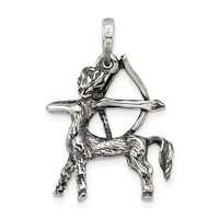 Sterling Silver Antiqued Sagittarius Zodiac Pendant view 4