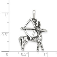 Sterling Silver Antiqued Sagittarius Zodiac Pendant view 3
