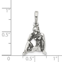 Sterling Silver Antiqued Virgo Zodiac Pendant view 3