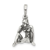 Sterling Silver Antiqued Virgo Zodiac Pendant view 1