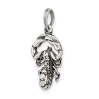 Sterling Silver Antiqued Scorpio Zodiac Pendant view 5
