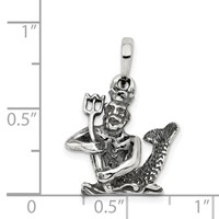 Sterling Silver Antiqued Aquarius Zodiac Pendant view 3