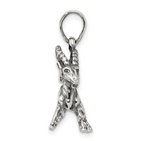 Sterling Silver Antiqued Capricorn Zodiac Pendant view 2