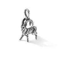 Sterling Silver Antiqued Capricorn Zodiac Pendant view 5