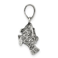 Sterling Silver Antiqued Pisces Zodiac Pendant view 2