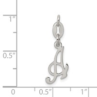 Sterling Silver Letter a Initial Charm view 3