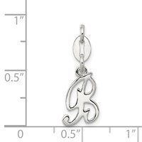 Sterling Silver Letter B Initial Charm view 3