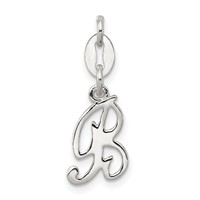 Sterling Silver Letter B Initial Charm view 1
