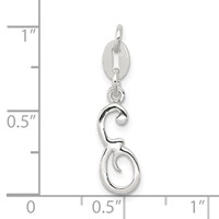 Sterling Silver Letter E Initial Charm view 3