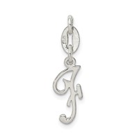 Sterling Silver Letter F Initial Charm view 3
