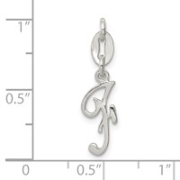 Sterling Silver Letter F Initial Charm view 4