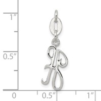 Sterling Silver Letter H Initial Charm view 3