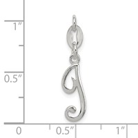 Sterling Silver Letter I Initial Charm view 3