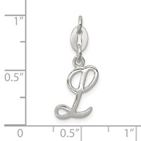 Sterling Silver Letter L Initial Charm view 4